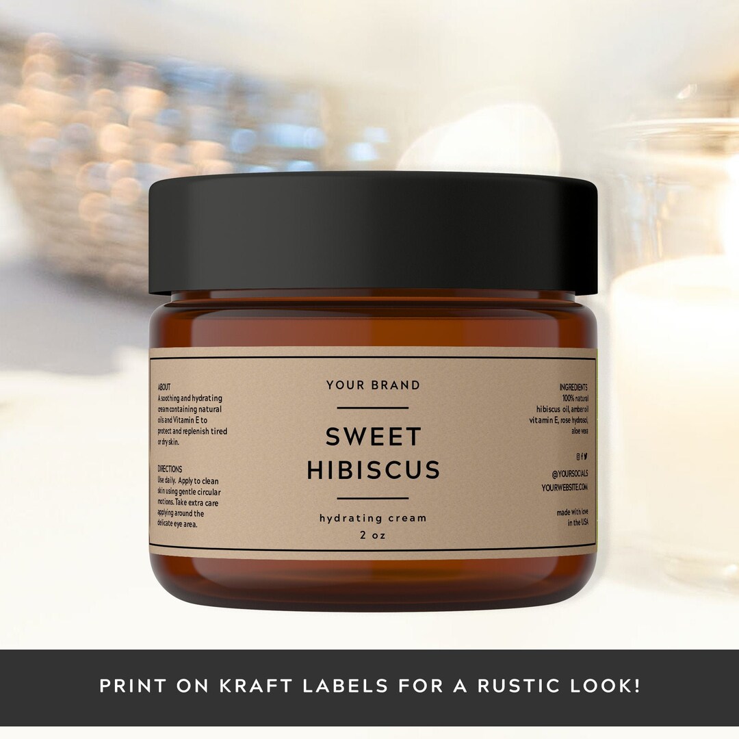 Cosmetic Jar Label Template, Minimalist Face Cream Beauty Product