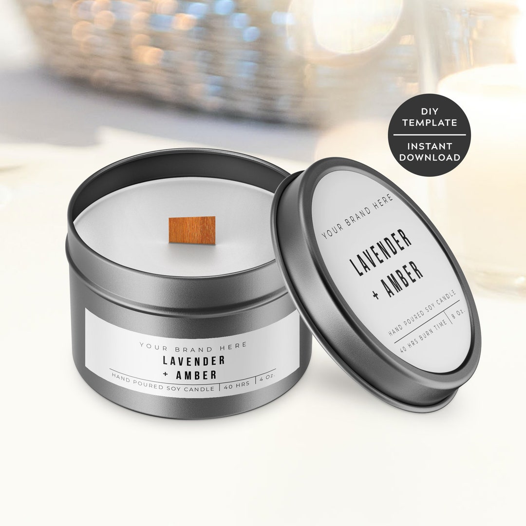 DIY Candle Label Template Printable Candle Tin Label - Etsy