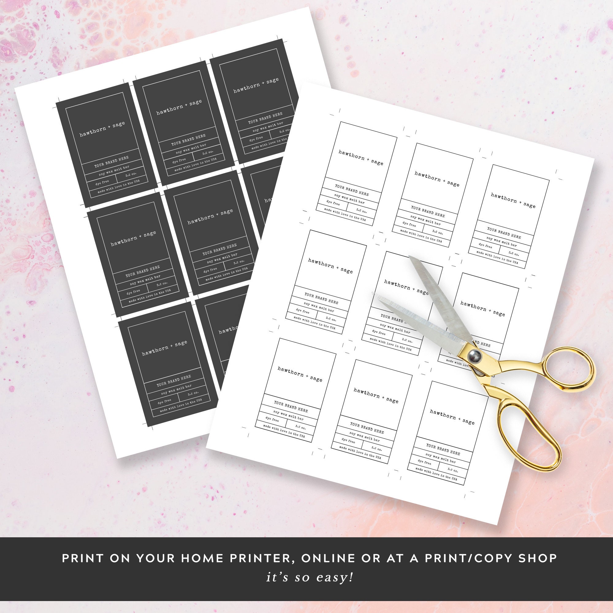 wax melts label template printable wax melt rectangle