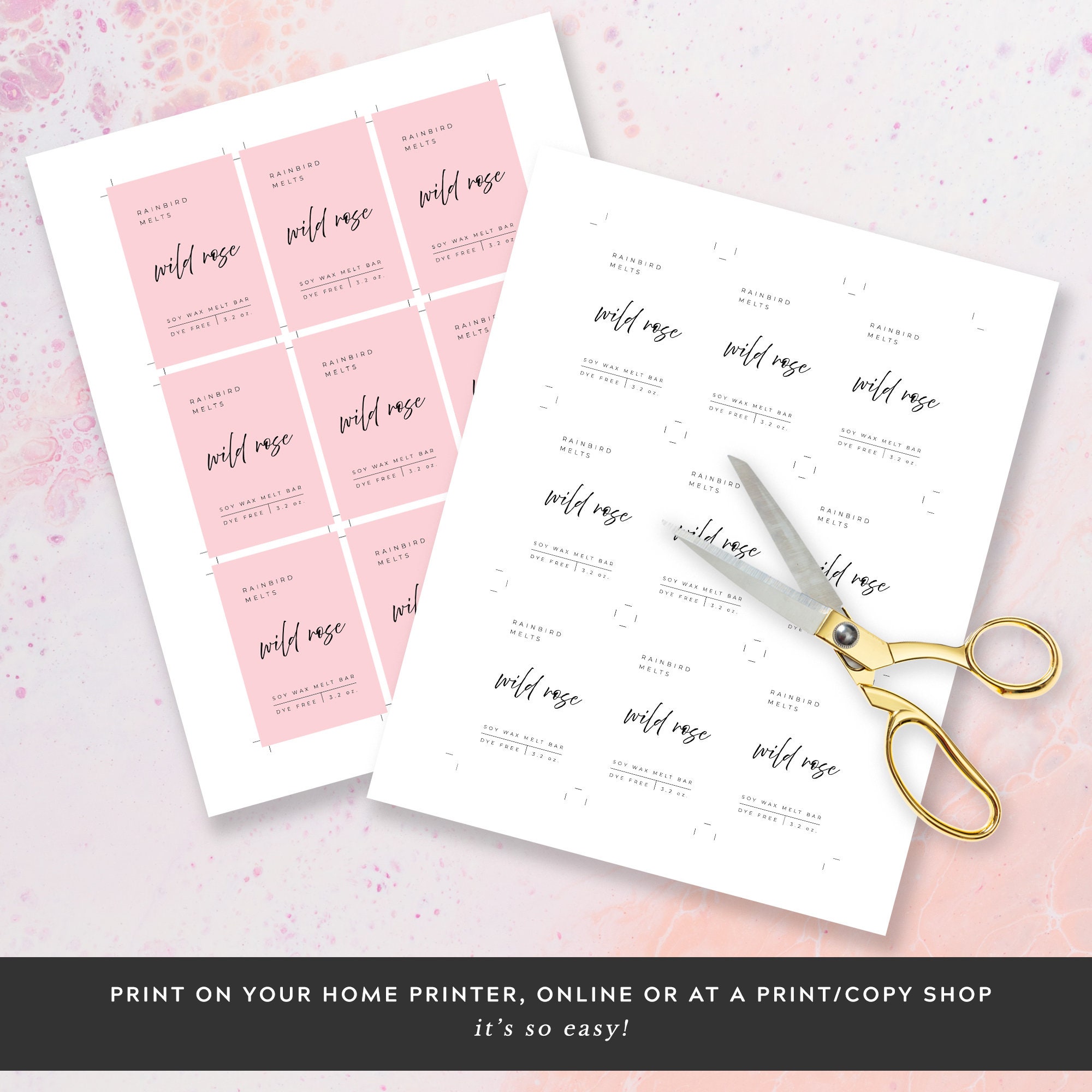 wax melt label template printable wax melts product labels etsy