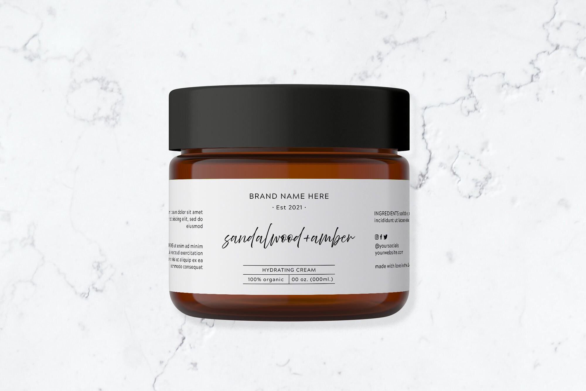 Body Butter Jar Label Template Printable Wrap Around Body Etsy