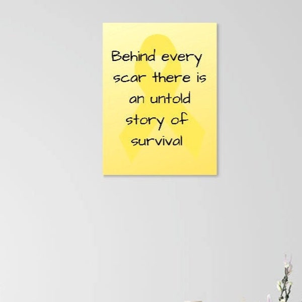 Behind Every Scar there is an untold story of survival Printable Wall Art, Cancer Ribbon, Fighter, Digital Download, Quote, Printable Quotes