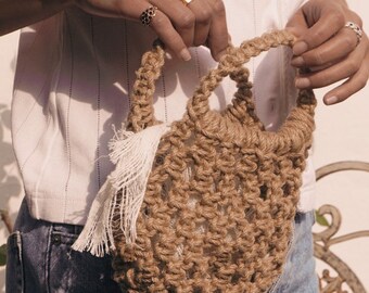 Classic Jute Cord Macramé Bag, Market Bag,