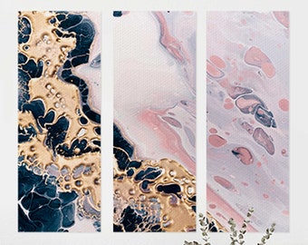 Pink Marble Abstract Canvas Wall Art: Modern Home Decor