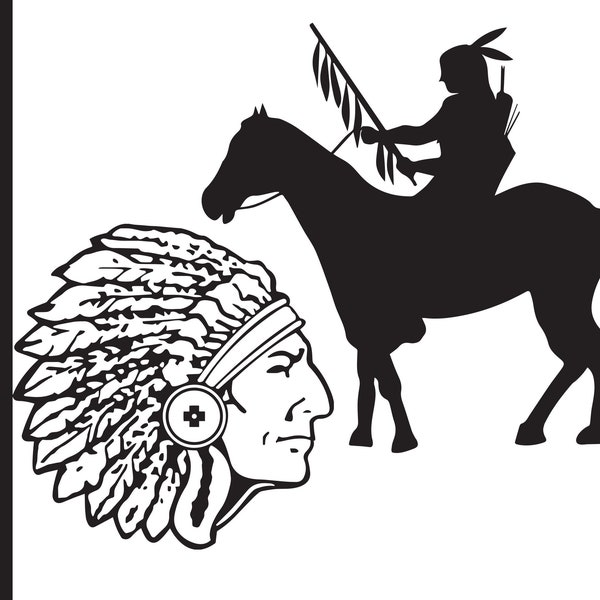 Indian Chief Svg Native American Digital Files Svg Horse Art Design Indian T-Shirt zip cut File jpg png dxf JPG AI PN0158
