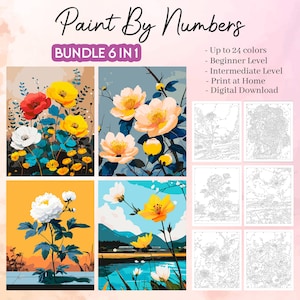Color by Numbers for Adults &quot;Floral Carpet&quot; / Printable Paint by Numbers / Digital Coloring Pages / Ipad / Art Therapy