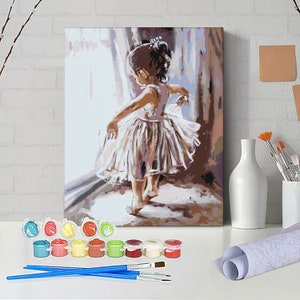 Ballet Dancer Paint by Numbers Kit: DIY Canvas Painting for Adults