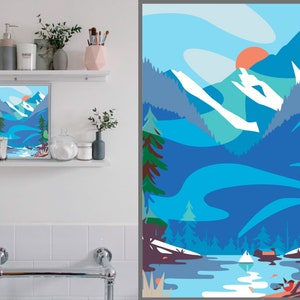 Mountain Paint by Numbers Kit – DIY Scenic Landscape Canvas Wall Art for Adults, Relaxing Nature Painting PN0191