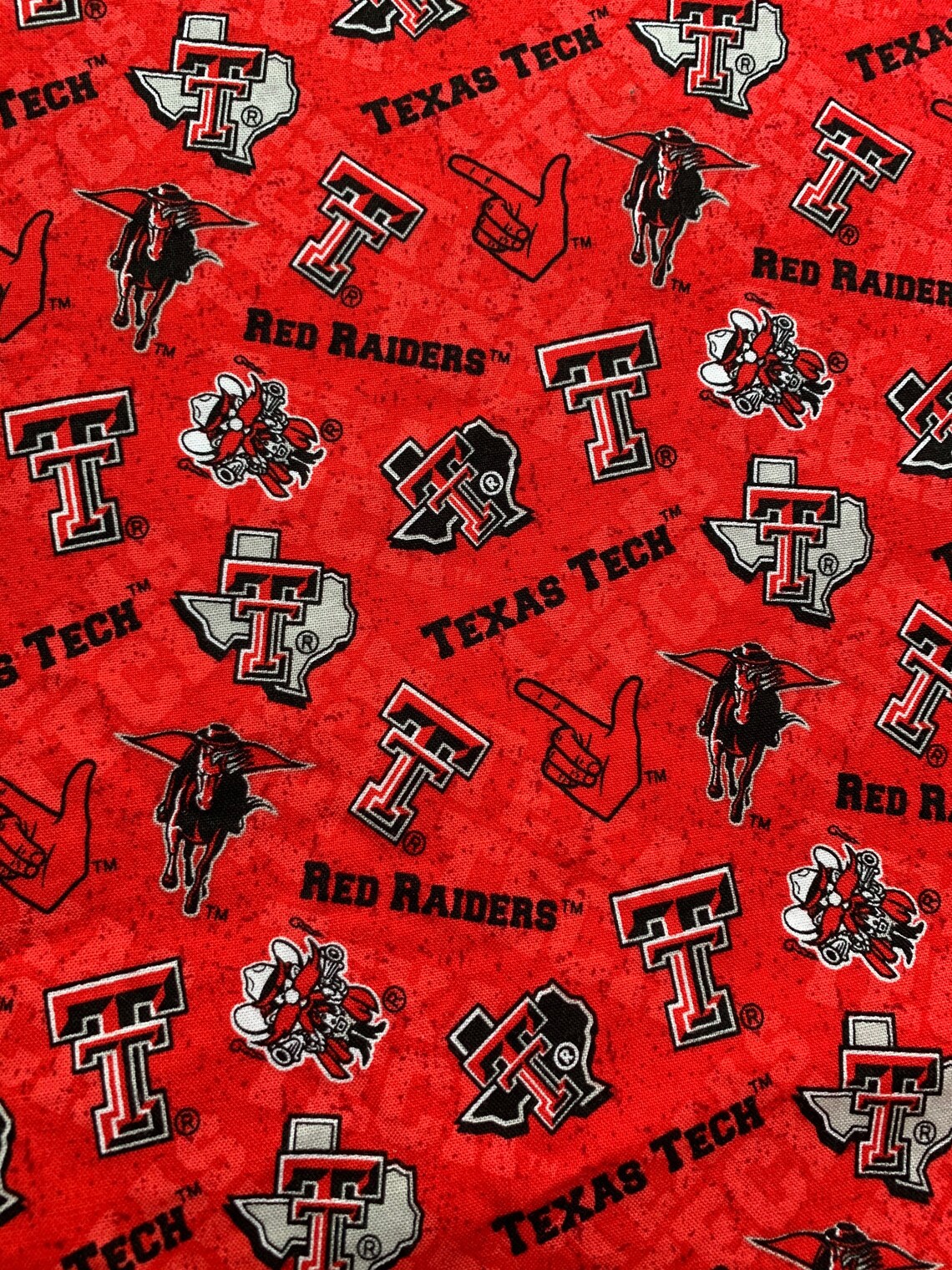 Texas Tech University fabric fat quarter Etsy