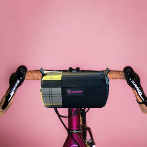CamelChops Tartan “BLIMP” Bike Handlebar Bag Custom colour options Cordura Waterproof Fabric Bicycle