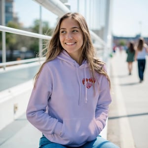 Cool Moms Club Hoodie | Pastel Pink Heart Design | Cozy Blend Hoodie Gift