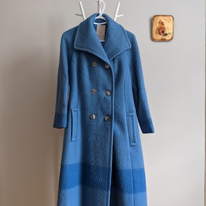 HUDSONS BAY 70s、80sピーコート 青色 100%ウール　カナダ製 HUDSONS BAY 70s、80sピーコート 青色 100%ウール カナダ製