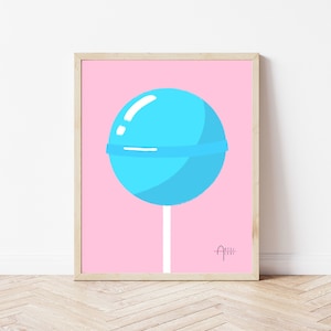 DIGITAL Lollipop Art | Candy Shop Decor | Kitchen Art | Candy Lover Gift | Eclectic Wall Art | Funky Posters | Retro Prints | Colorful Home