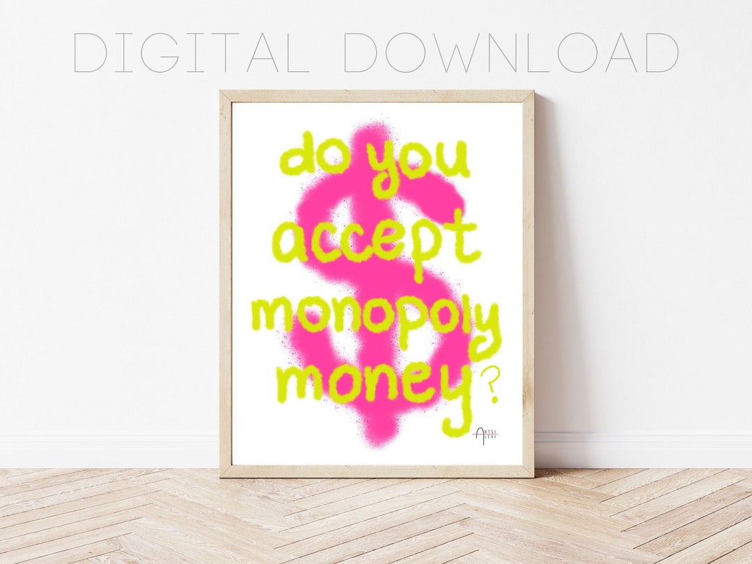 DIGITAL Dollar Sign Art Splatter Paint Spray Paint Print Poly Money