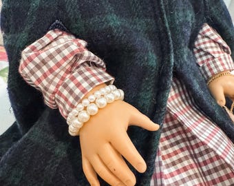Pulsera de perlas artificiales para muñecas AG de 18"