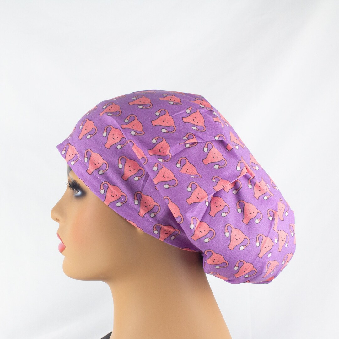Labor and Delivery Scrub Cap Euro Scrub Cap Uterus Scrub Etsy
