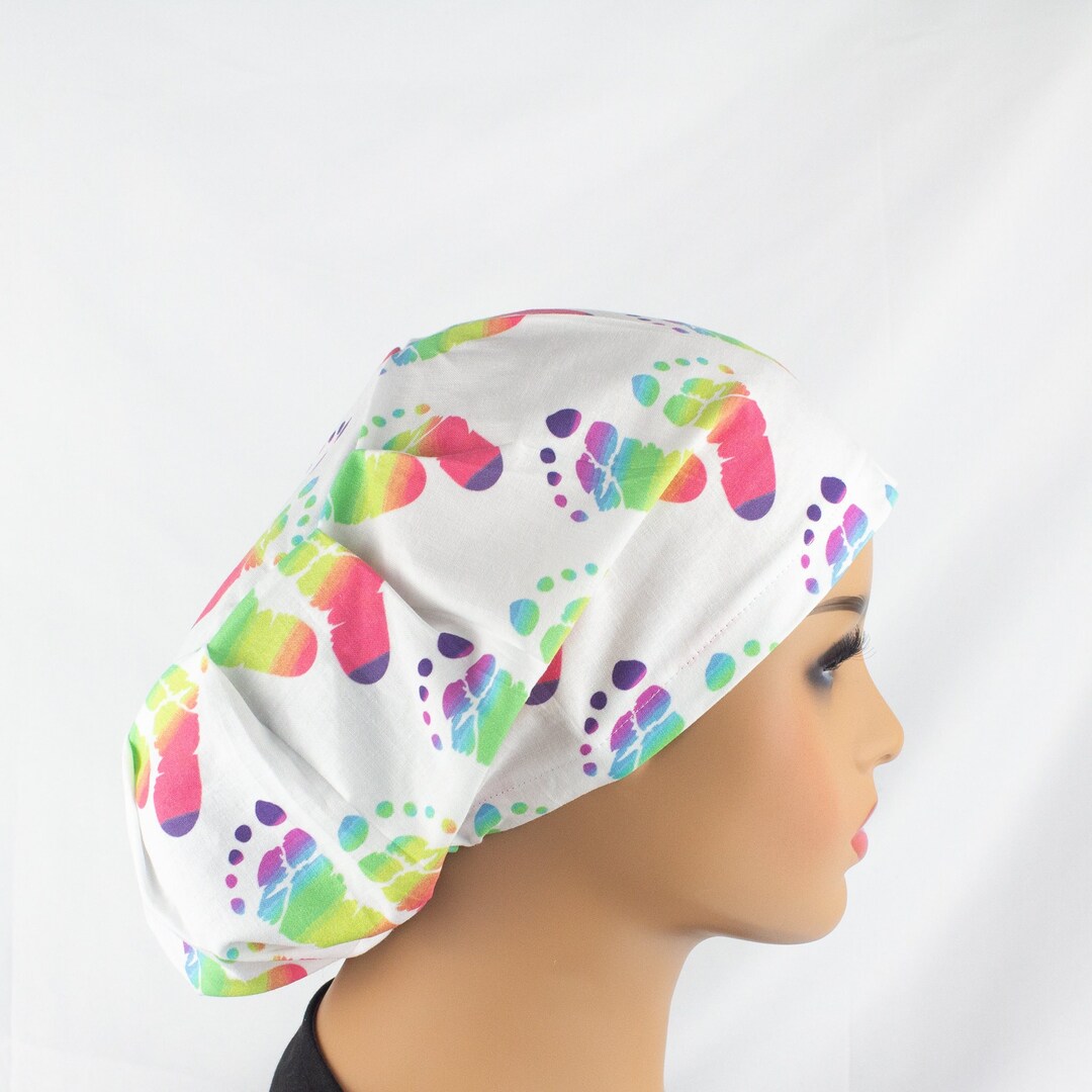 Baby Feet Scrub Cap Adjustable Scrub Cap Nurse Scrub Cap Etsy