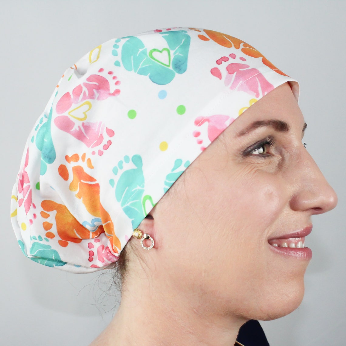 Baby Feet Scrub Cap Adjustable Scrub Cap Nurse Scrub Cap Etsy