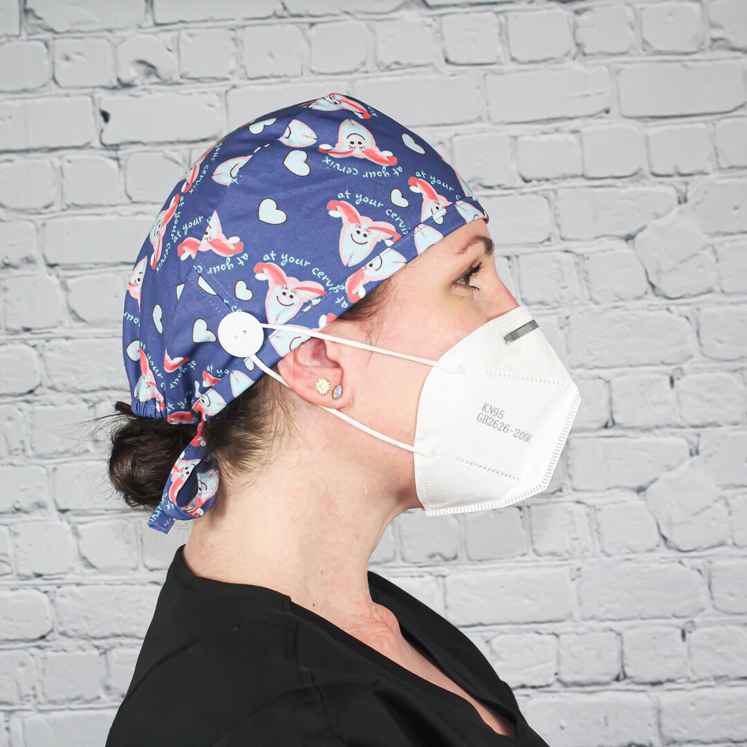 Scrub Cap With Ties, Scrub Cap for Women, Scrub Hat, Labor and Delivery Scrub Cap, OBGYN