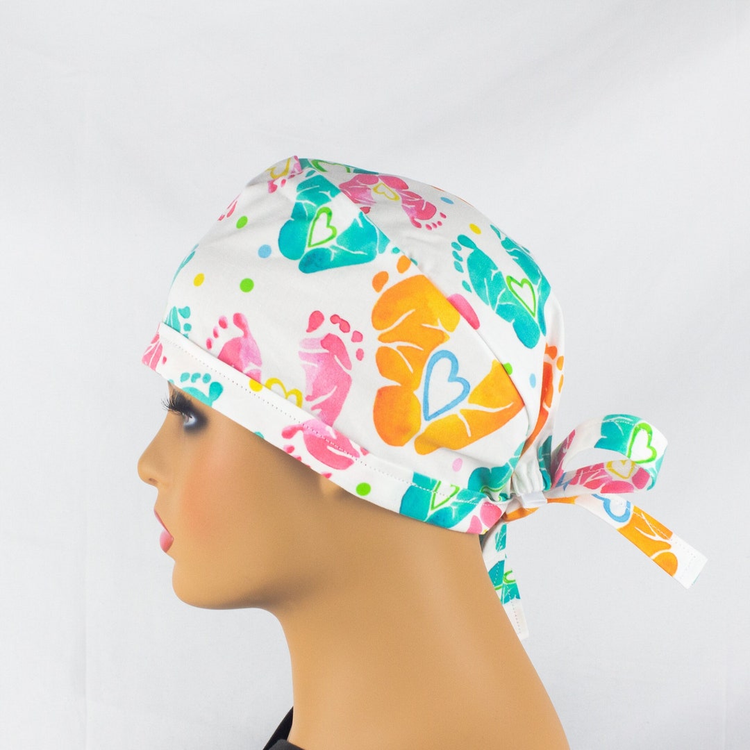 NICU Scrub Cap, Scrub Cap With Ties, Nurse Scrub Cap, Surgical Cap