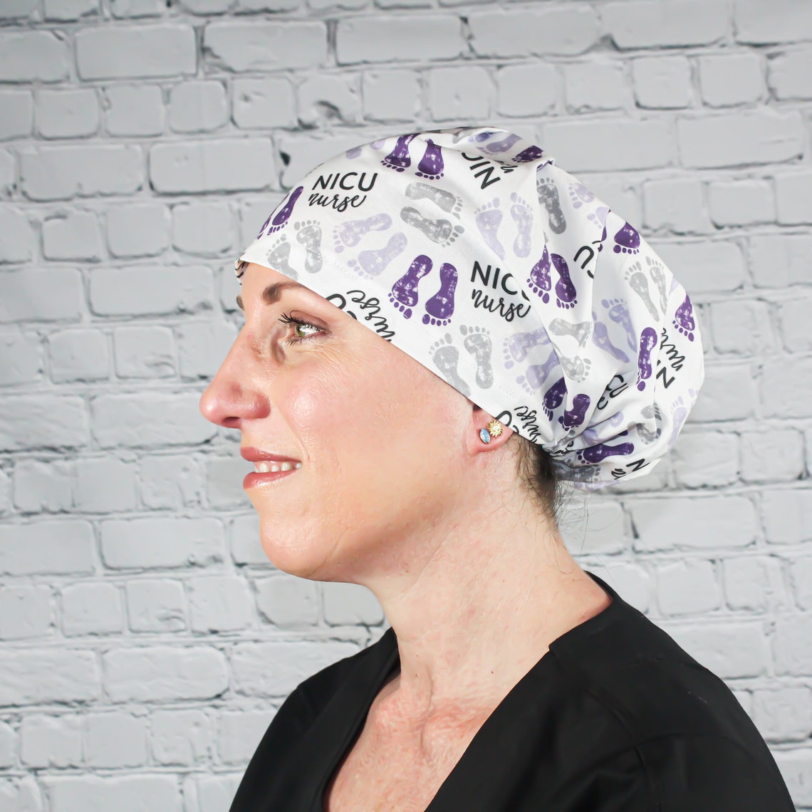 2020 Bouffant Cap W/ Sweatband Adjustable Hat Caps Cute Pattern Printing Hat Cap