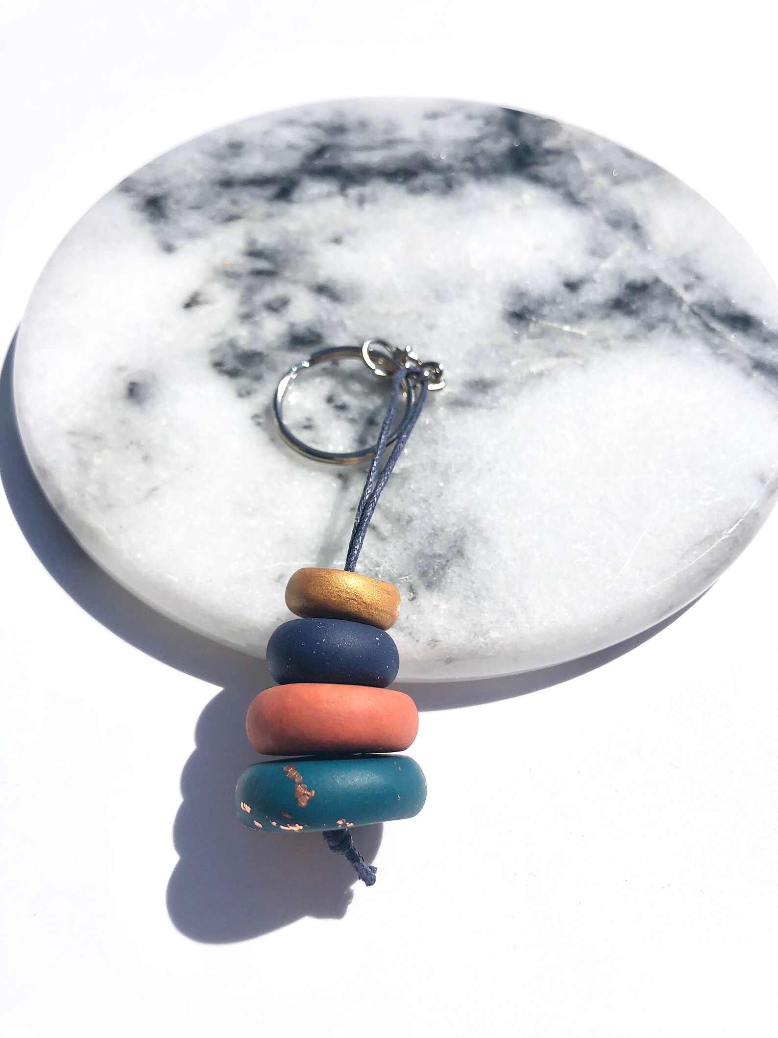 Polymer clay bead keyring Etsy