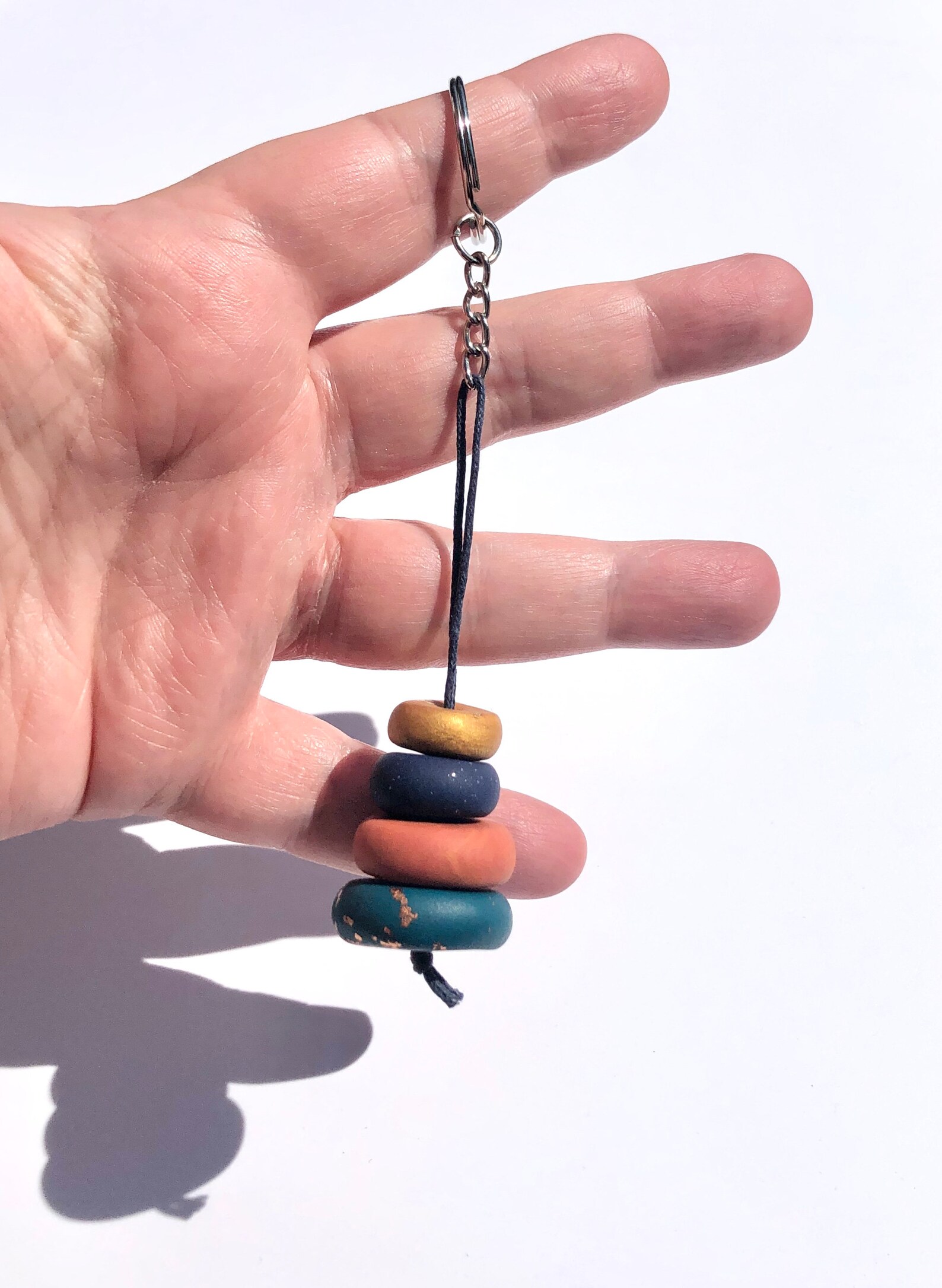 Polymer clay bead keyring Etsy