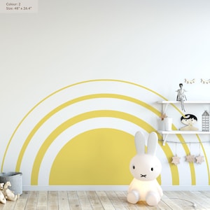Large Half Sun Wall Decal | Nursery Decor | Kids Room Wall Art | Removable Sunburst Wall Stickers