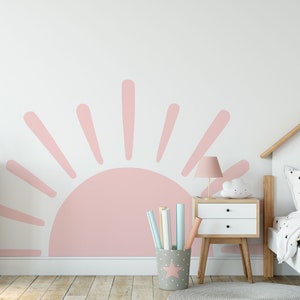 Half Sun Wall Decal: Removable Sunburst Sticker, Nursery Decor - Etsy