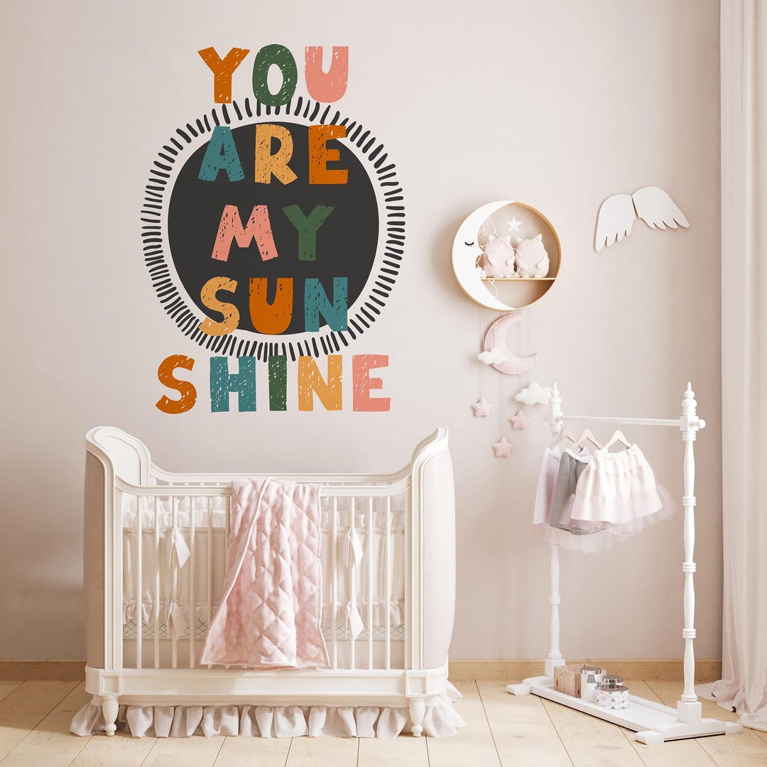 You Are My Sunshine Wall Decal | Scandinavian Nursery Decor - Etsy