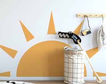 Half Sun Wall Decal | Boho | Half Sun Wall Sticker | Sun | Modern  Nursery  Decals | Peel and Stick Decals
