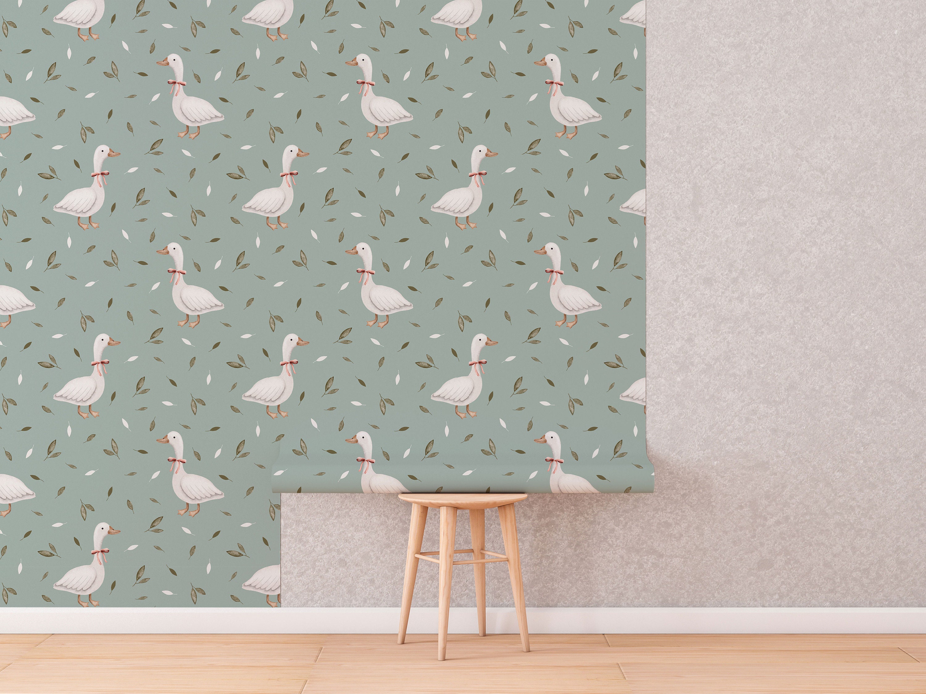 Goose Wallpaper: Animal Peel and Stick Vinyl Decor - Etsy