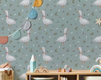 Gans Tapete: Tier Schälen und Aufkleben Vinyl Decor