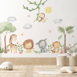 Safari Safari Tiere Wandtattoo Set: Abziehen & Aufkleben