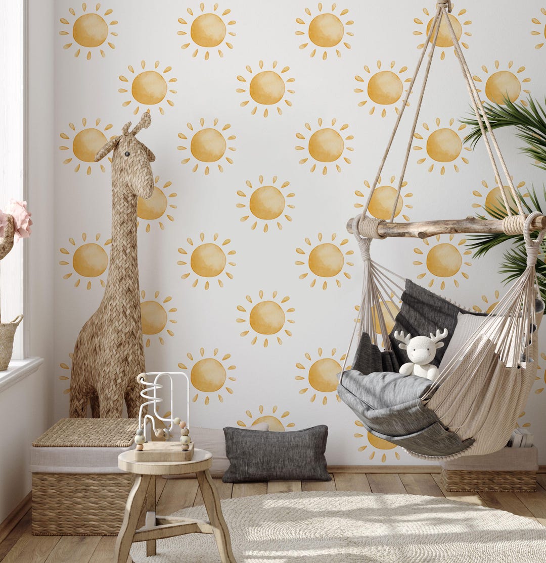 Neutral Tan Sun Wall Decals: Boho Nursery Decor - Etsy