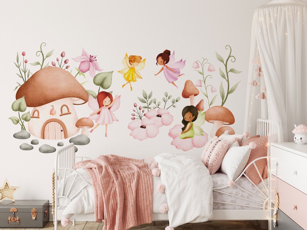 Watercolor Fairy Wall Decal: Girls Nursery Decor, Peel and Stick - Etsy