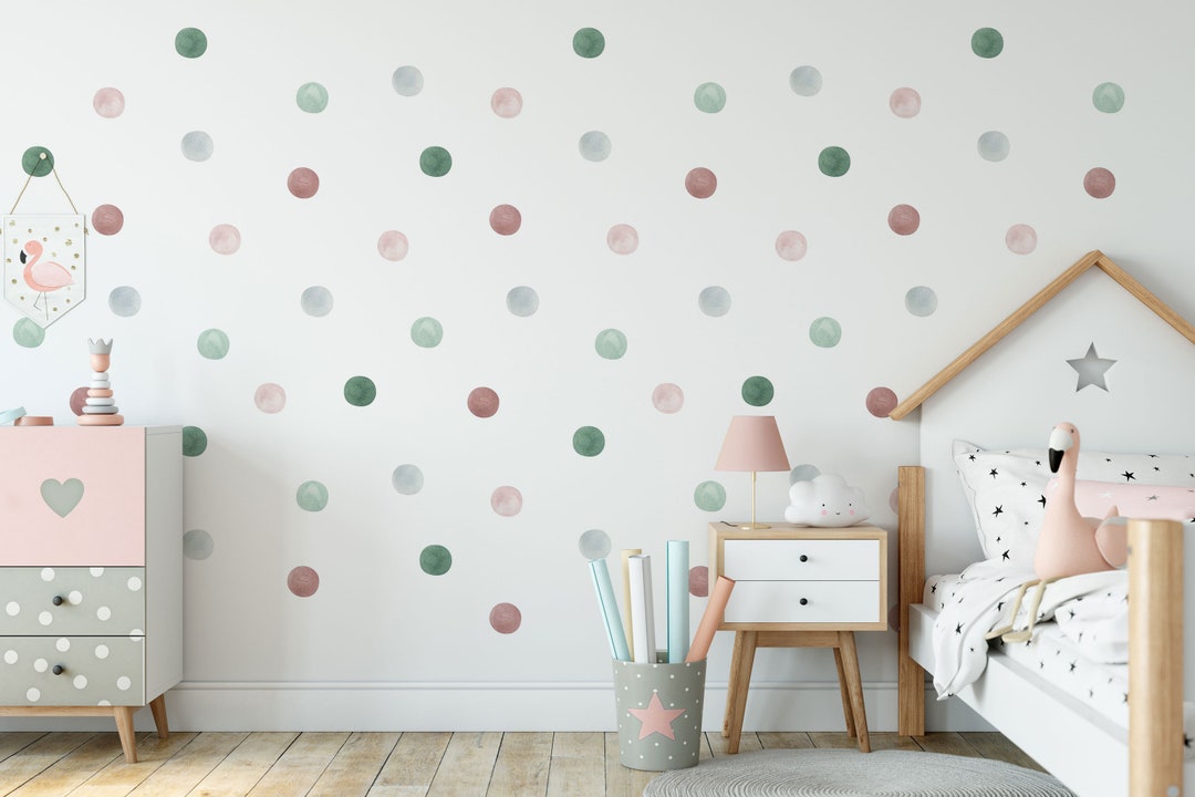 Polka Dot Wall Decals, Nursery Wall Decal, Kids Room Wall Art, Rainbow ...