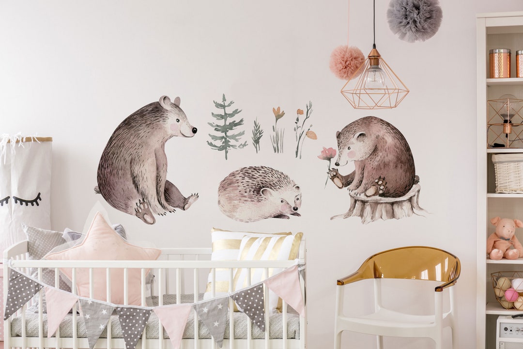 Watercolor Forest Animals Wall Decal: Removable Nursery Decor - Etsy