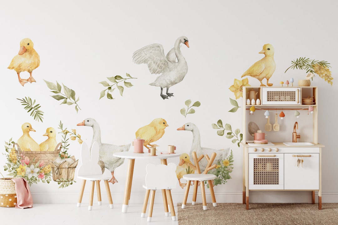 Watercolor Goose Wall Decals: Farmhouse Nursery Decor - Etsy