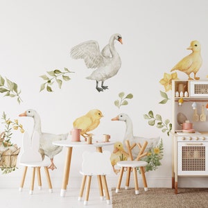 Goose Wall Decals | Watercolor Geese Wall Stickers | Farm Animals Decals | Kids Room Decor