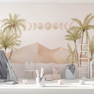 Repositionable Fabric Wall Decal, Palm Trees, Palm wall decal, Watercolor decal, Kids Sticker, Jungle wall decal, Safari decal
