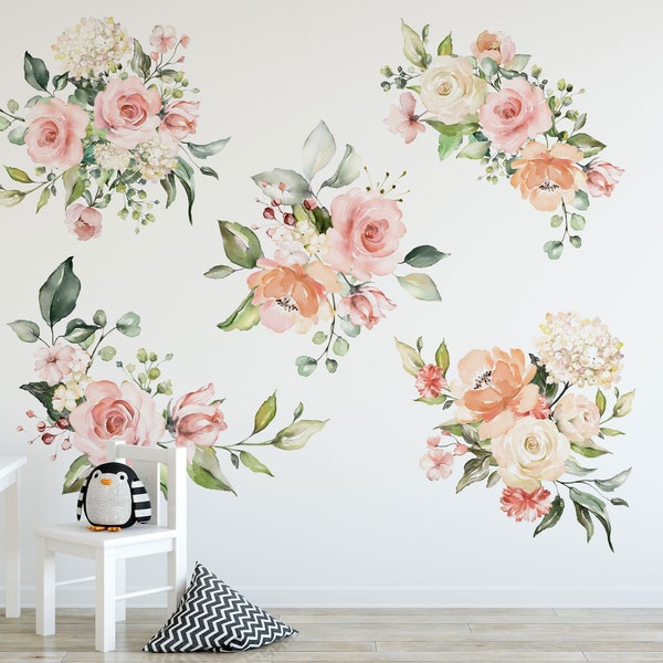 Flower Wall Decals Etsy UK