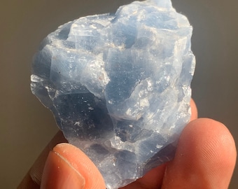 Blue Calcite Quartz Crystal Rough Stone Pieces | Healing Crystals | Calcite Stones | Rocks and Minerals | Mineral Specimen