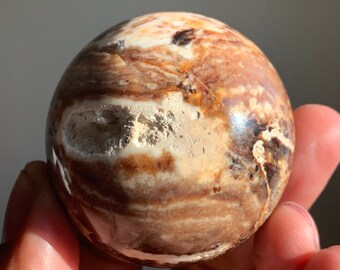 Chocolate Calcite Crystal Sphere | Brown Aragonite |  Healing Crystals | Coffee Calcite | Rocks and Minerals | Mineral Specimen