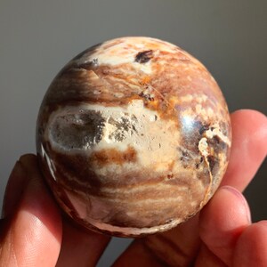 Schoko Calcit Kristall kugel | Brauner Aragonit |  Heilsteine | Kaffeecalcit | Steine und Mineralien | Mineralprobe