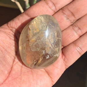 Smoky Garden Quartz Crystal Palm Stone | Meditation, Chakra Healing