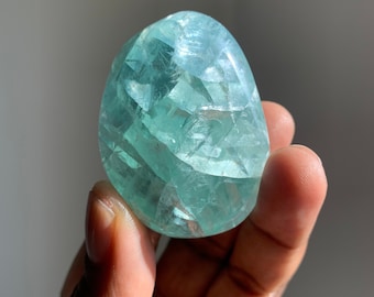 Piedra de palma de fluorita verde / Cristal mexicano