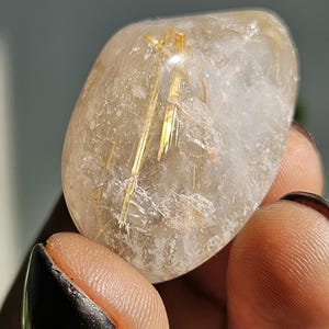 Rutile Quartz Tumble Stones  | Rutilated Quartz Crystal | Metaphysical Healing Crystals | Energy Manifestation | Rocks and Minerals