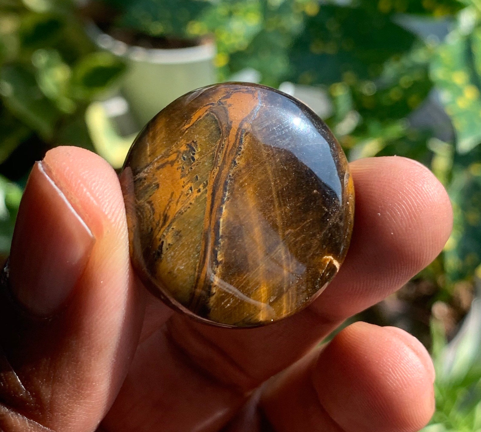 Tigers Eye Quartz Crystal Flatback Tumble Stone Healing Etsy UK