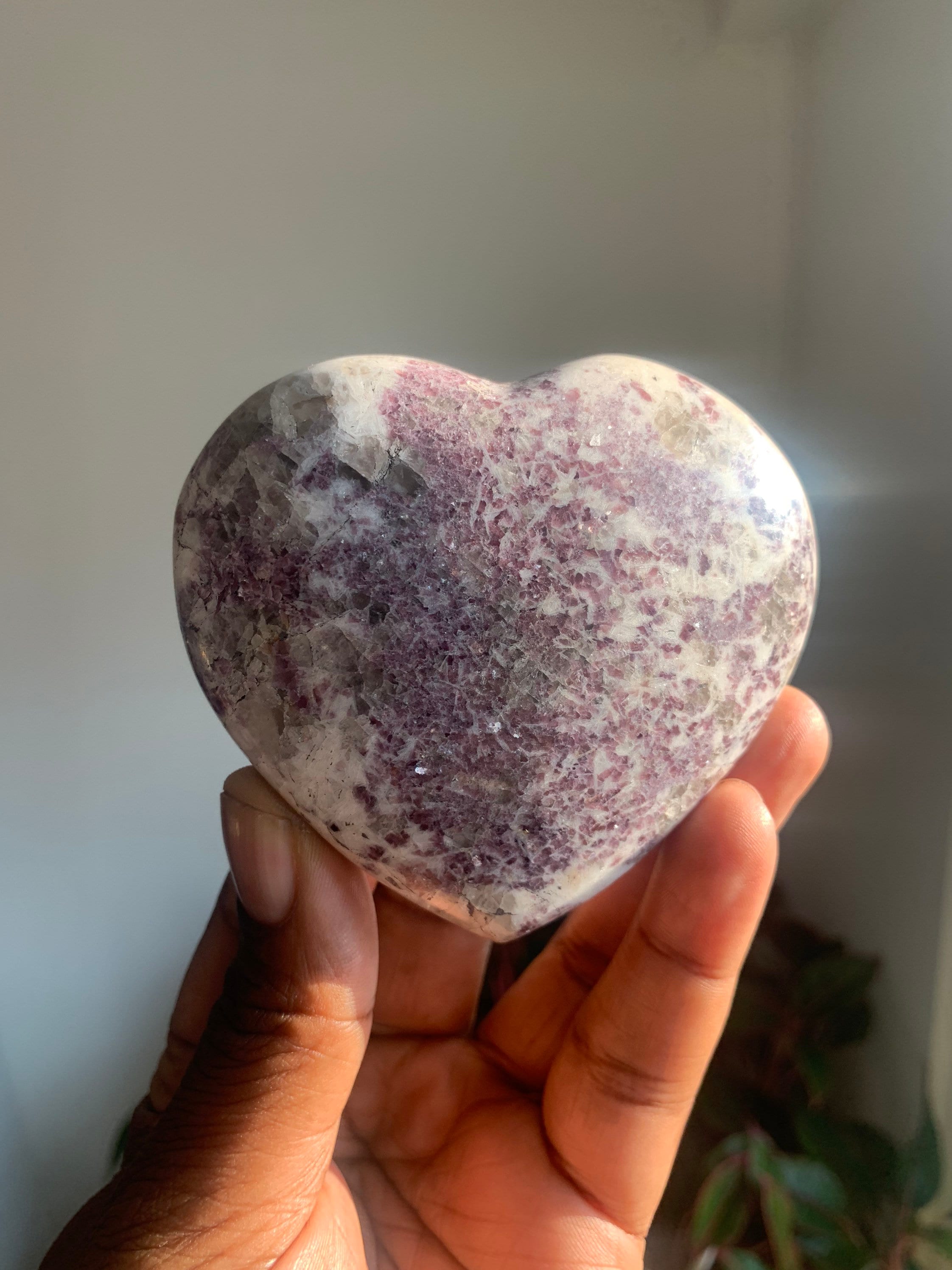 パープルレピドライトハート型クリスタルストーンナチュラル彫刻ホームデコレーション用 プレシオサ FB Heart ハート型 クリスタルオーロラ-#43818301 4-ラインストーン・スワロフスキーの品揃え日本最大級 デコダリア